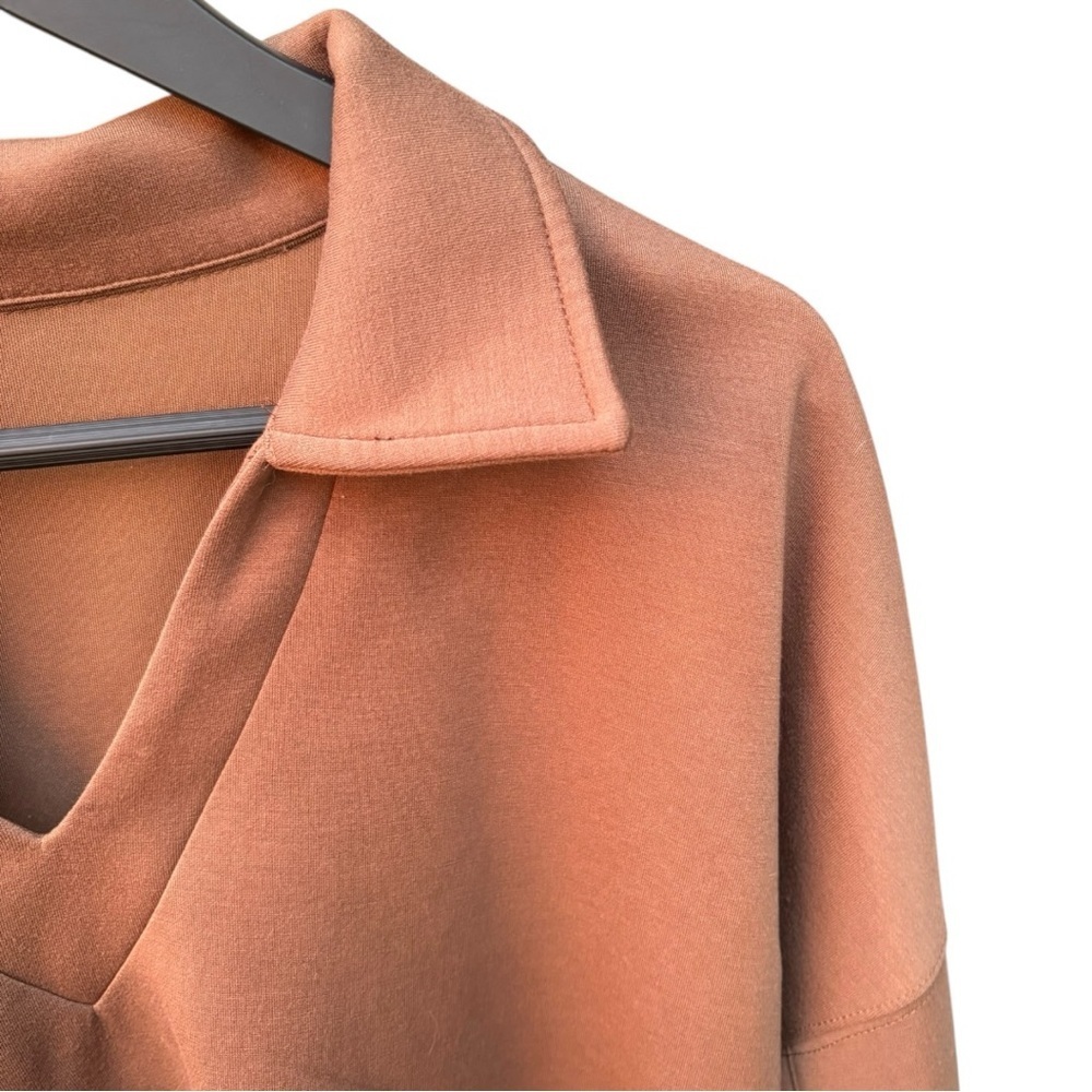 Women's V-Neck Sweater - Rust - Picture 2 of 6